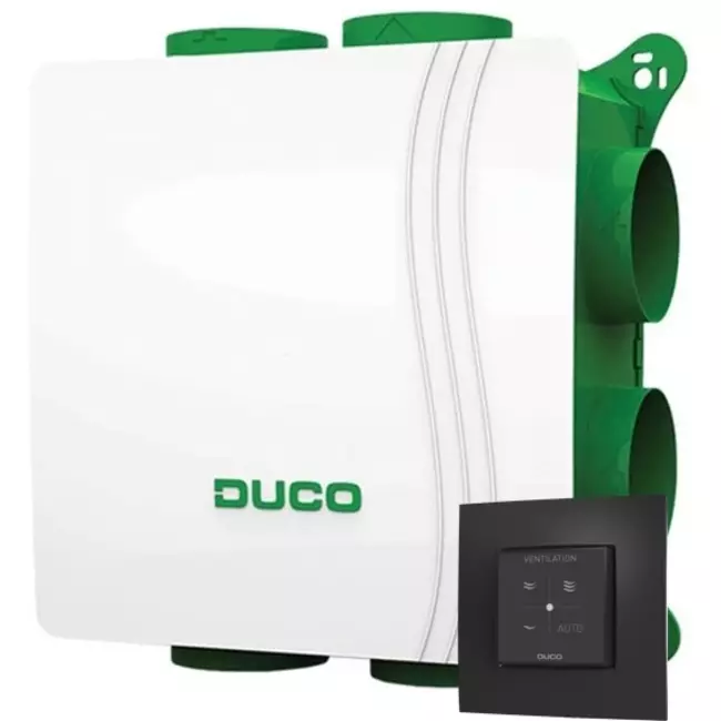 DucoBox Silent Connect Pakket 400 m³/h + RFT bediening batterij - randaarde stekker